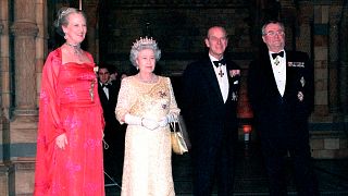 La reine d'Angleterre Elizabeth II et Margrethe II reine du Danemark, le 16 février 2000