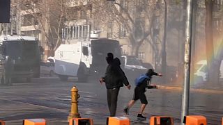 Schülerproteste in Santiago de Chile.