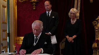 King Charles III signs oath during country’s accession ceremony 