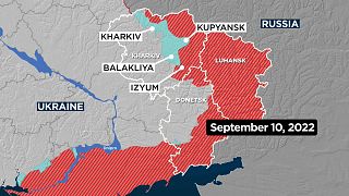 Les avancées de l'armée ukrainienne dans l'est, au 10 septembre 2022.
