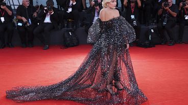 Florence Pugh on the red carpet at the 79th Venice International Film Festival