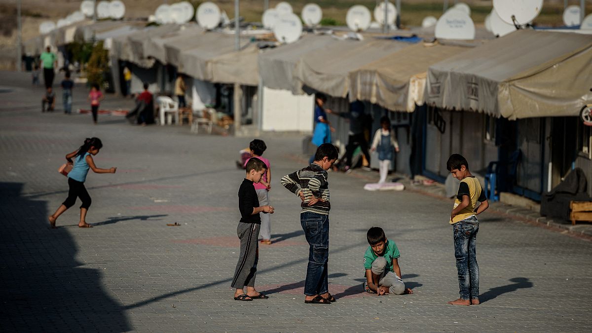مخيم اللاجئين السوريين في مدينة غازي عنتاب في تركيا.