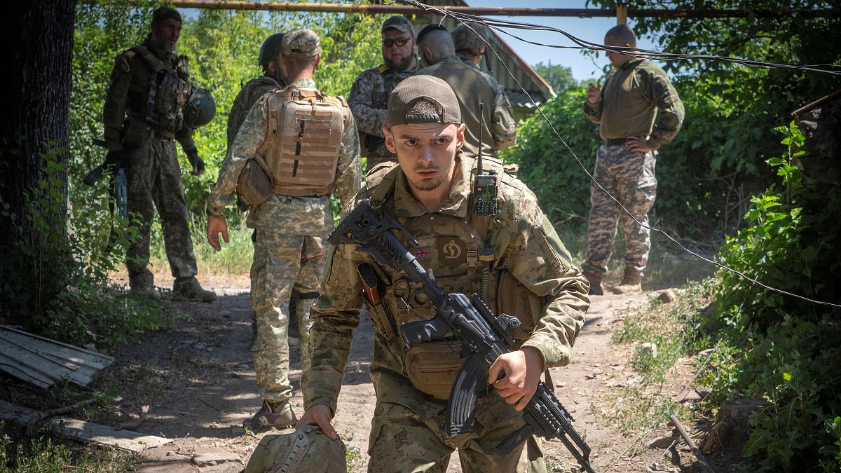 Ukrán katonák a donyecki fronton