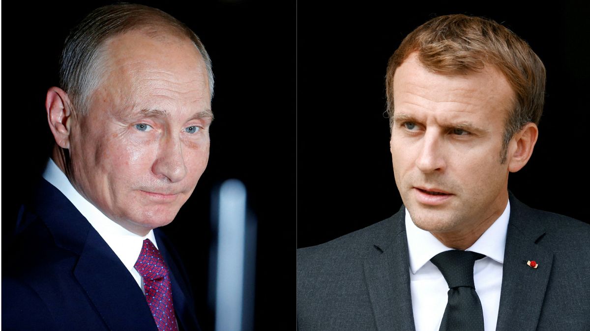 الرئيس الروسي فلاديمير بوتين والرئيس الفرنسي إيمانويل ماكرون 