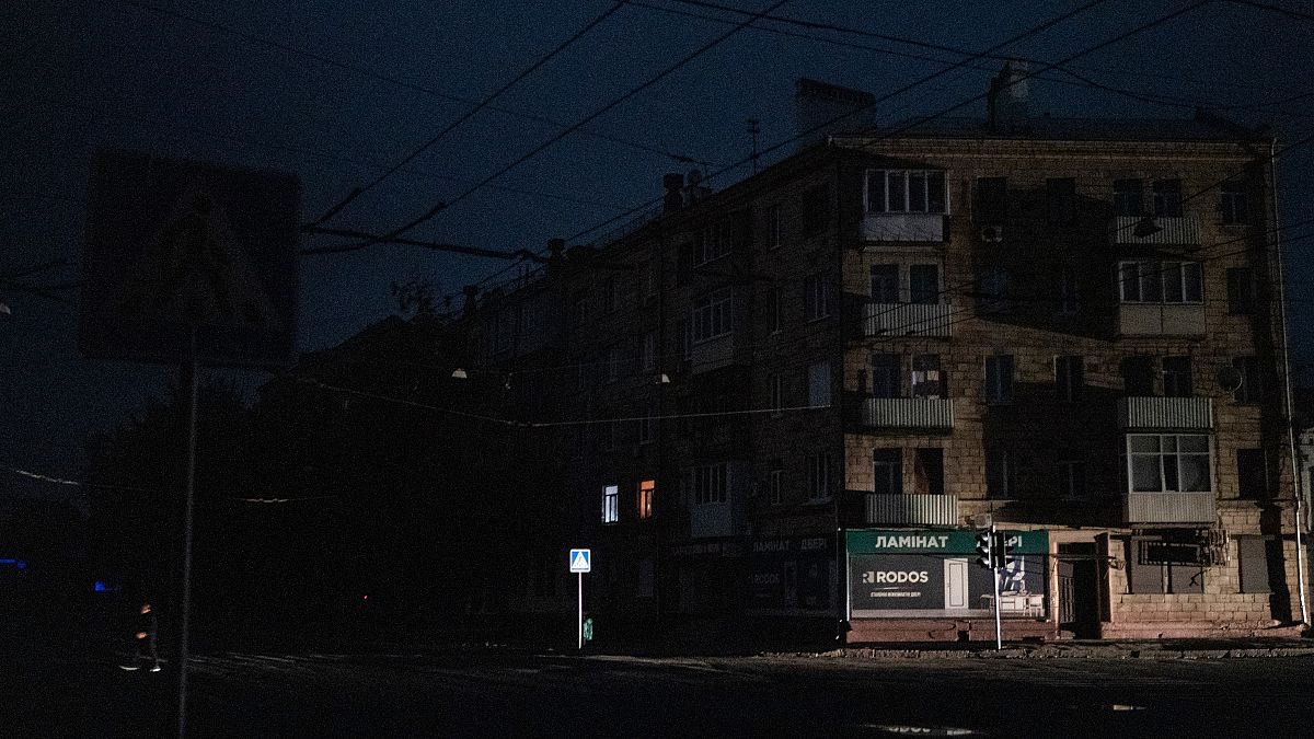 Sötétbe borult ukrán utca