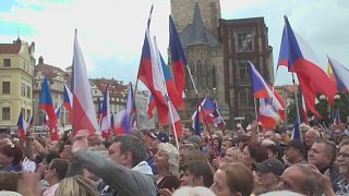 Protestas en Praga por el aumento del costo de vida