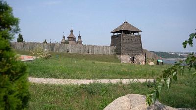 The "Zaporizhzhian Sich" a museum-island in the Dnipro river of around 30 square kilometres that was a base for Ukrainian Cossacks from the 16th century