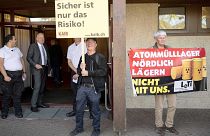 احتجاج نشطاء في سويسرا ضد تشييد موقع تخزين دائم للنفايات في البلاد بالقرب من الحدود مع ألمانيا، الاثنين  12 سبتمبر 2022