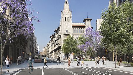 What Barcelona's Via Laietana will look like after its transformation as part of the Superblock project.