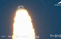 This image provided by Blue Origin shows a rocket after a launch failure on Monday, Sept. 12, 2022.