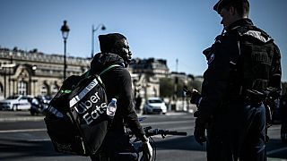 African Uber Eats riders protest in Paris over "fraud" dismissals