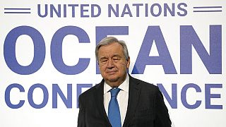 أنطونيو غوتيريش في مؤتمر الأمم المتحدة حول المحيط في لشبونة، 27 يونيو 2022