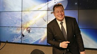 Elon Musk bei einer Pressekonferenz im Kennedy Space Center in Cape Canaveral, Florida (Januar 2020)