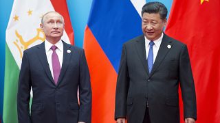 Vlagyimir Putyin és Hszi Csin-ping 2018-ban