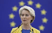 La présidente de la Commission européenne, Ursula von der Leyen, présente son discours sur l'état de l'Union le 14 septembre