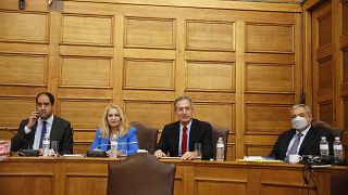 Ο βουλευτής της ΝΔ Γιάννης Κεφαλογιάννης προεδρεύει στη συνεδρίαση της Εξεταστικής Επιτροπής της Βουλής για την υπόθεση παρακολουθησης του Νίκου Ανδρουλάκη
