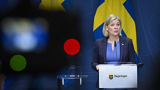 Η πρωθυπουργός της Σουηδίας Magdalena Andersson δίνει συνέντευξη Τύπου στη Στοκχόλμη, 14 Σεπτεμβρίου 2022