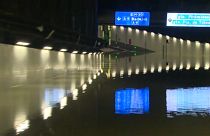Inundación de la M-30 en Madrid por la rotura de una tubería