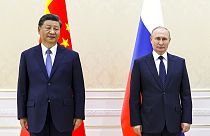 Hszi Csin-ping és Vlagyimir Putyin szamarkandi találkozójukon