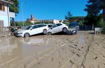 Des voitures emportéss par les eaux à Senigallia, région des Marches (16/09/22)