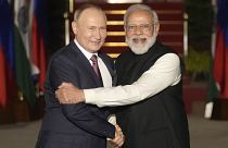 Hindistan Başbakanı Narendra Modi ve Rusya Devlet Başkanı Vladimir Putin, Yeni Delhi.