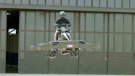 The world's first flying bike made its debut at the Detroit Auto Show