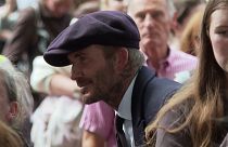 David Beckham a Westminster Hall előtti sorban