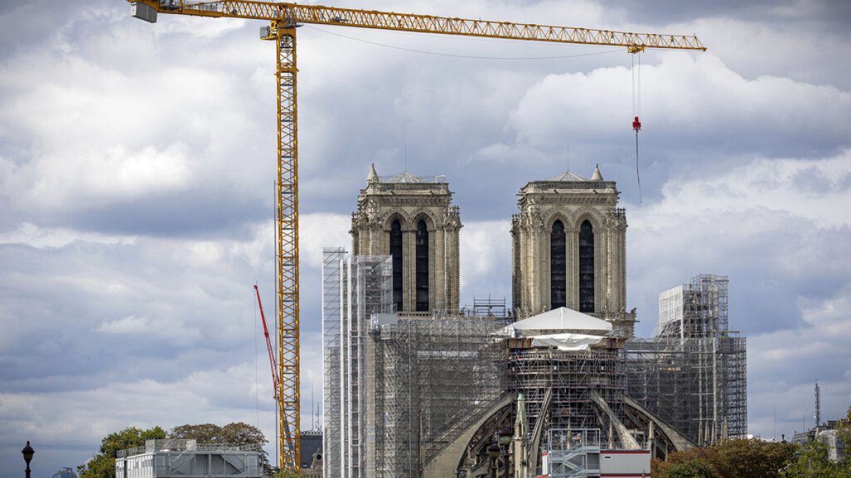 Renovation work at Notre Dame Cathedral in Paris, France