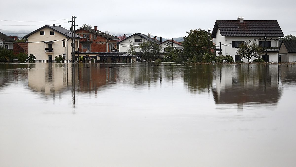2014-ben hasonló árvíz volt Karlovac környékén, ez a kép akkor készült