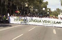Manifestación en Cataluña a favor del castellano como lengua vehicular en las aulas