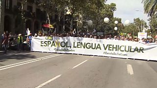 Manifestación en Cataluña a favor del castellano como lengua vehicular en las aulas