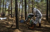 Szünet nélkül exhumálják az izjumi erdőben talált sírokat