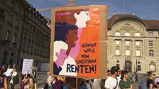 Protest gegen Rentenreform in der Schweiz