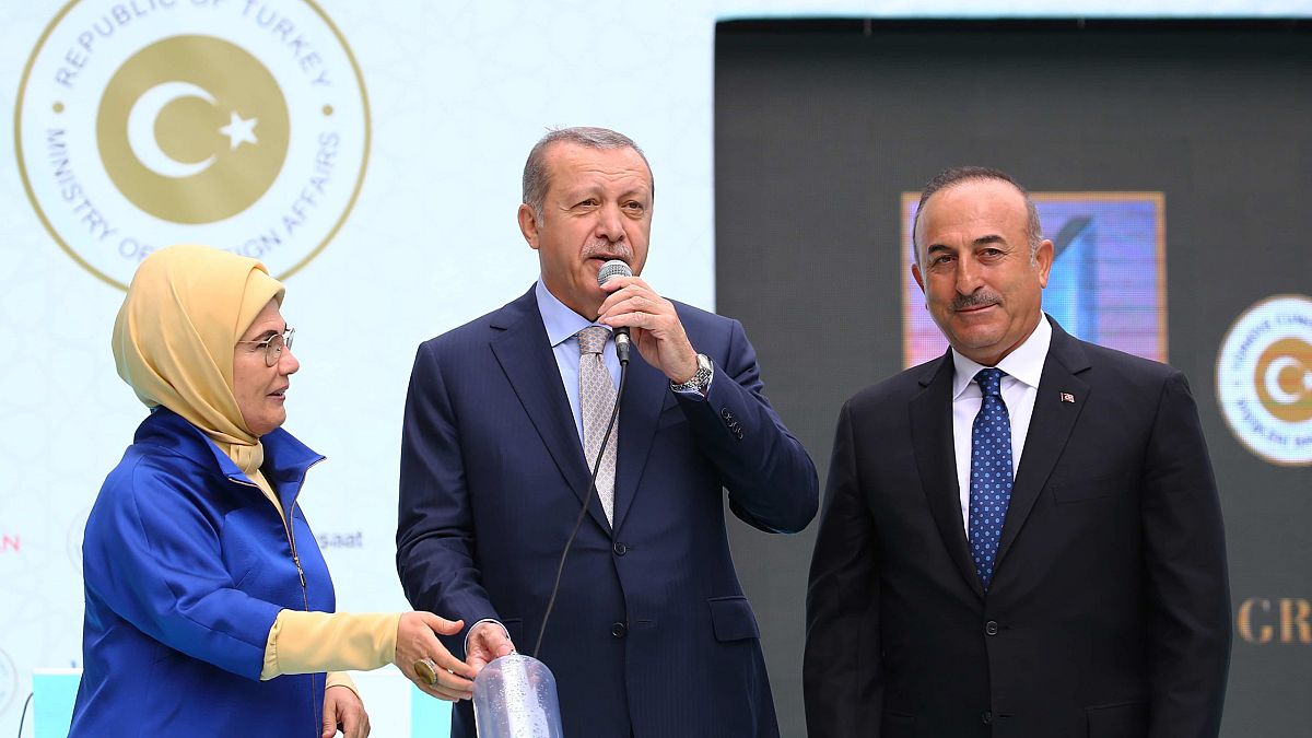 Emine Erdoğan, Recep Tayyip Erdoğan ve Mevlüt Çavuşoğlu