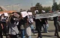 صورة مجتزأة من فيديو للاحتجاجات في إيران 