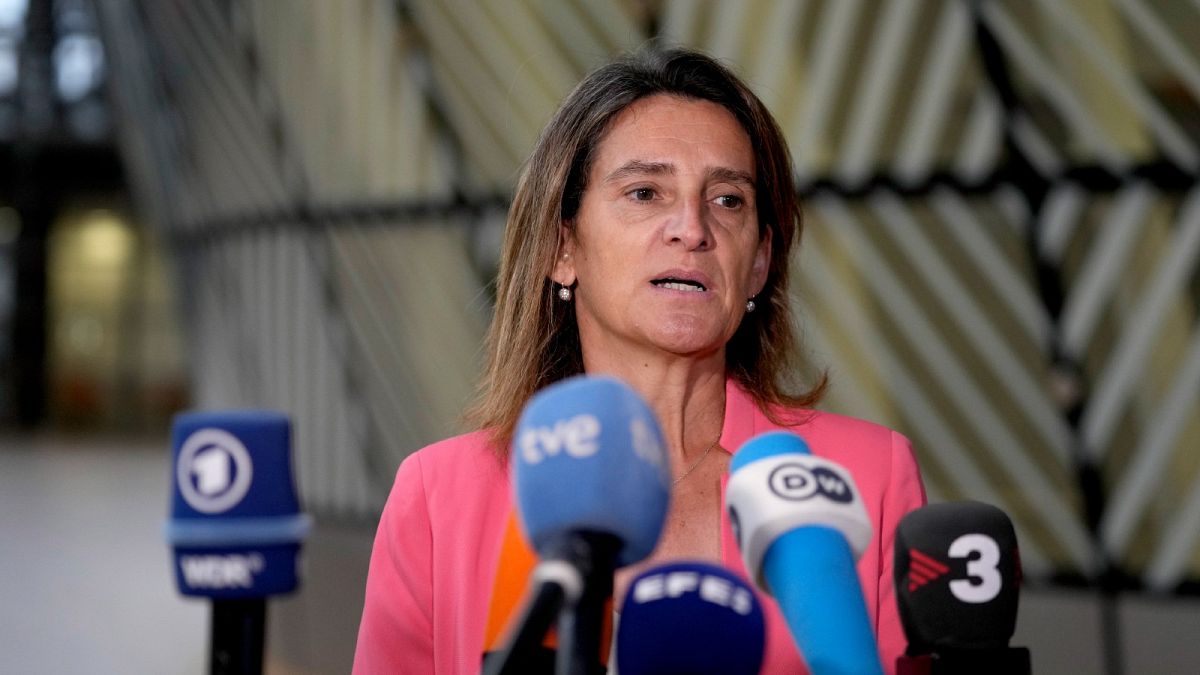 Spain's Minister for the Ecological Transition and Demographic Challenges Teresa Ribera Rodriguez in Brussels on July 26, 2022.