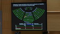 Электронное табло итогов голосовани в сенате Испании