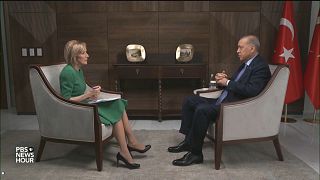 Le président turc répondant aux questions de la chaîne PBS, le 19/09/2022