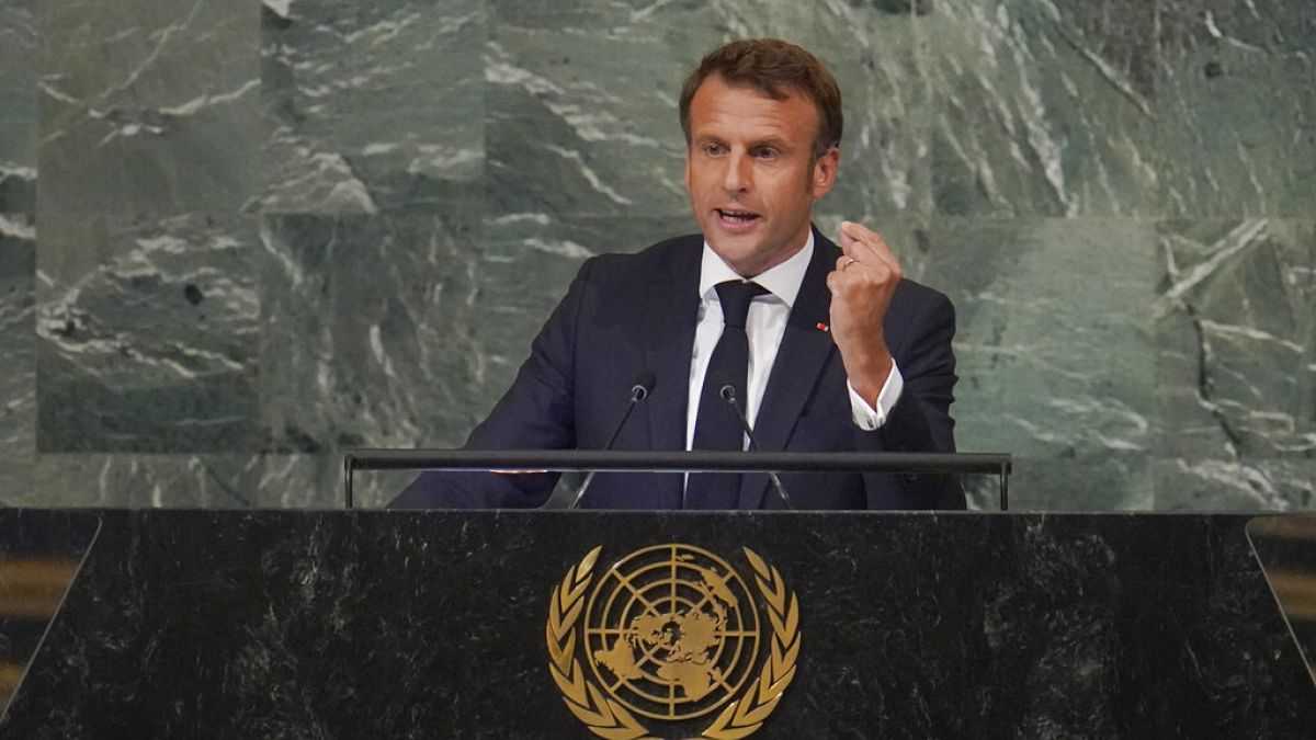 Le président français Emmanuel Macron à l'ONU, le 20/09/2022