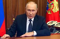 Russian President Vladimir Putin addresses the nation in Moscow, Russia, Wednesday, Sept. 21, 2022.
