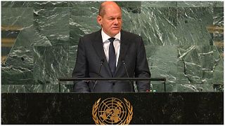 المستشار الألماني أولاف شولتز، مقر الأمم المتحدة في نيويورك/ 20 سبتمبر 2022.