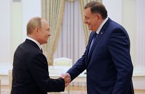 Bosnalı Sırp lider Milorad Dodik  ve Rusya Devtlet Başkanı Vladimir Putin 