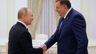 Bosnalı Sırp lider Milorad Dodik  ve Rusya Devtlet Başkanı Vladimir Putin