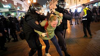 Arrestations de manifestants anti-guerre à Moscou, le 21/09/2022