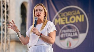 Giorgia Meloni at a Brothers of Italy rally in Milan. Sunday, 11 September 2022.