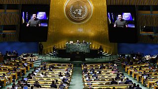 Discurso de Zelenskyy por videochamada na Assembleia Geral da ONU