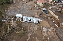 Vista de una casa arrasada por el huracán Fiona en Villa Esperanza, en Salinas (Puerto Rico).