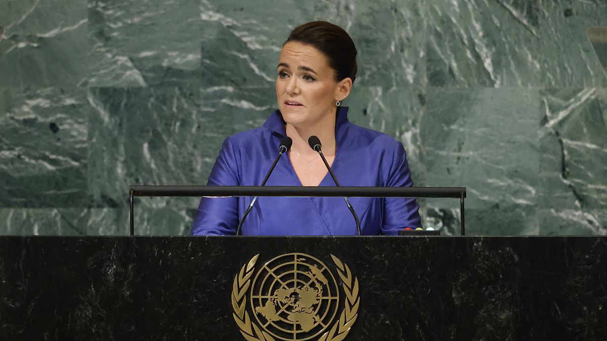 Novák Katalin beszél az ENSZ közgyűlésén