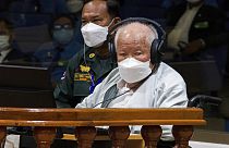 Khieu Samphan à l'énoncé du jugement par la Cour spéciale chargée de juger les Khmers rouges - Phnom Penh, le 22/09/2022