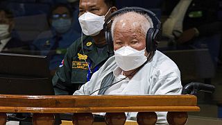 Khieu Samphan à l'énoncé du jugement par la Cour spéciale chargée de juger les Khmers rouges - Phnom Penh, le 22/09/2022